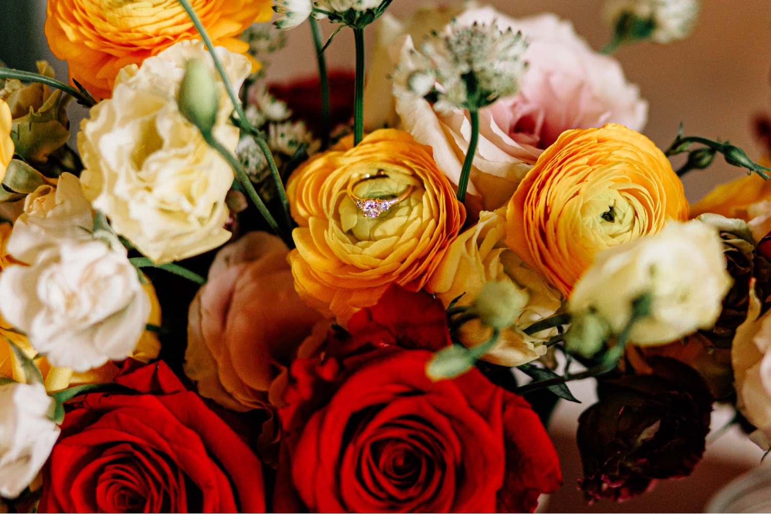 colorful wedding floral bouquet