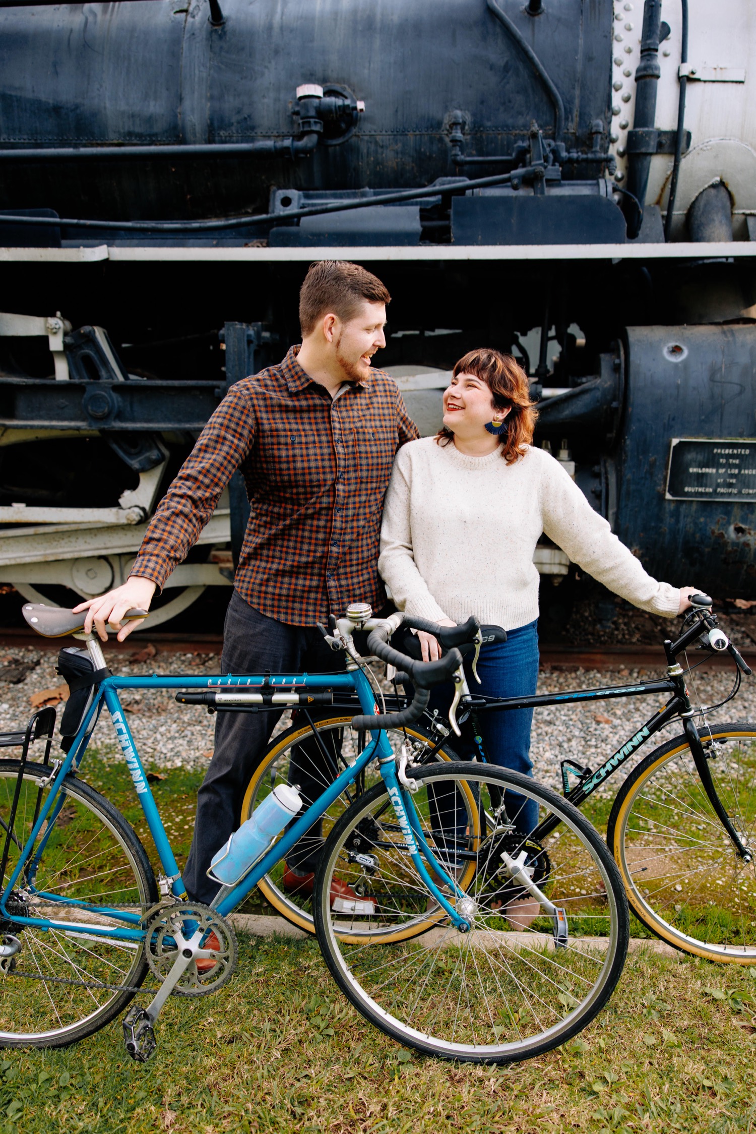 engagement photos with bikes