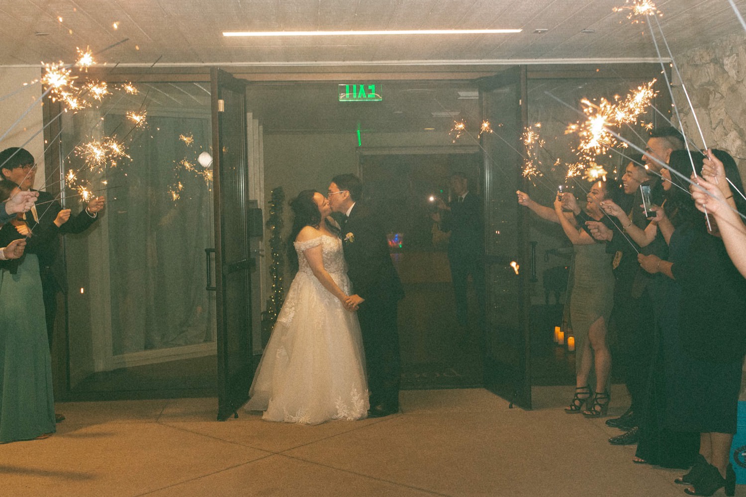 wedding sparkler exit at Knollwood Country Club