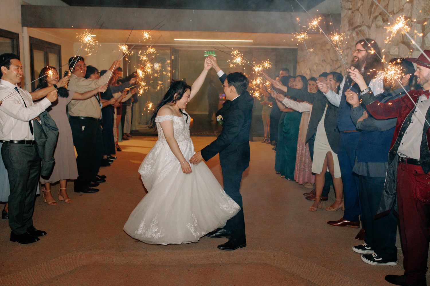 wedding sparkler exit at Knollwood Country Club