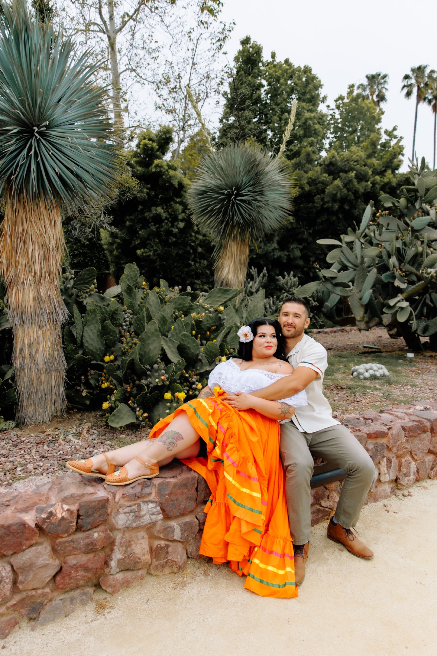 engagement photos at Historic Cactus Garden Beverly Hills Park