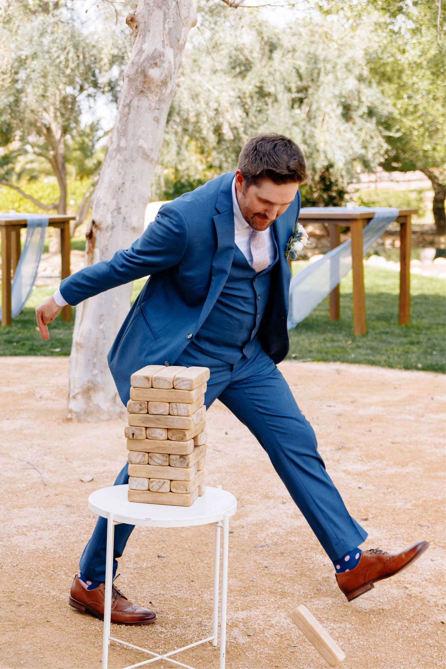 wedding reception ideas; Jenga at wedding