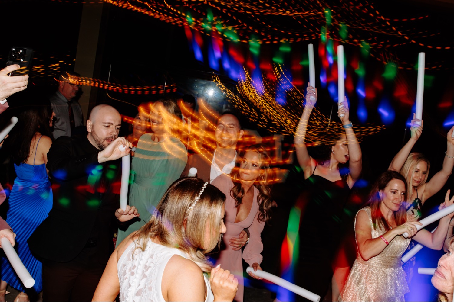 creative and fun wedding reception ideas; glow party