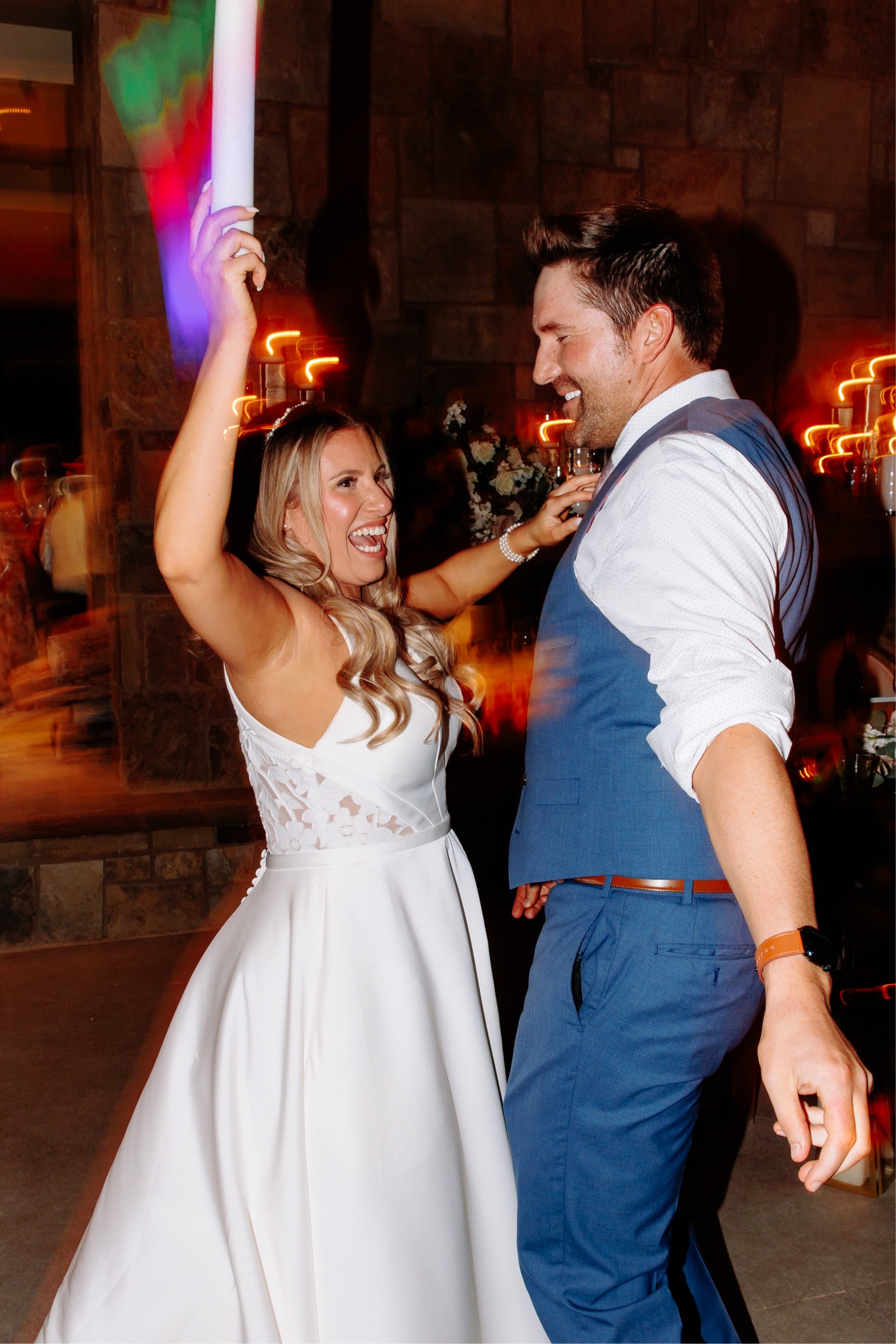 creative and fun wedding reception ideas; glow party