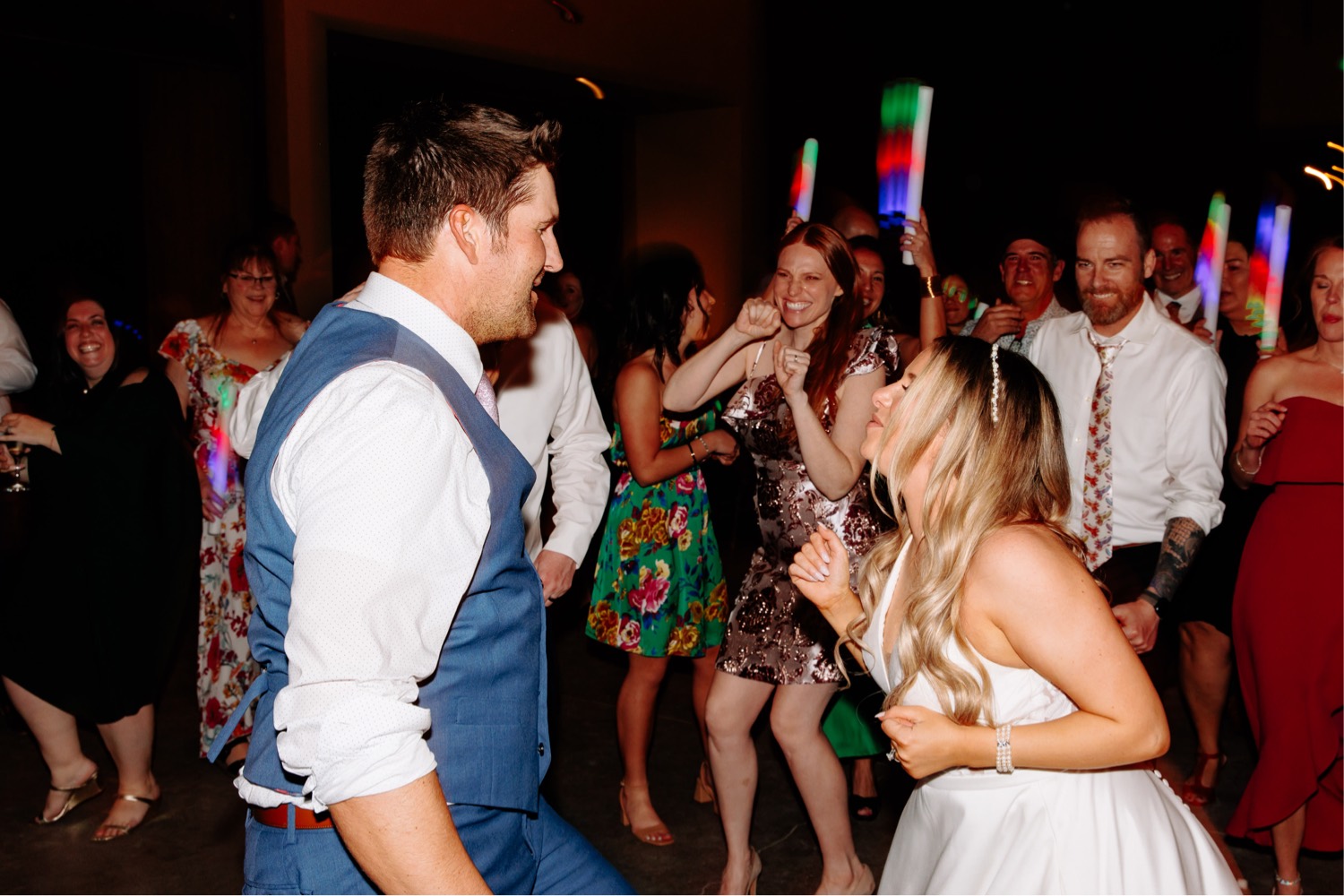 creative and fun wedding reception ideas; glow party