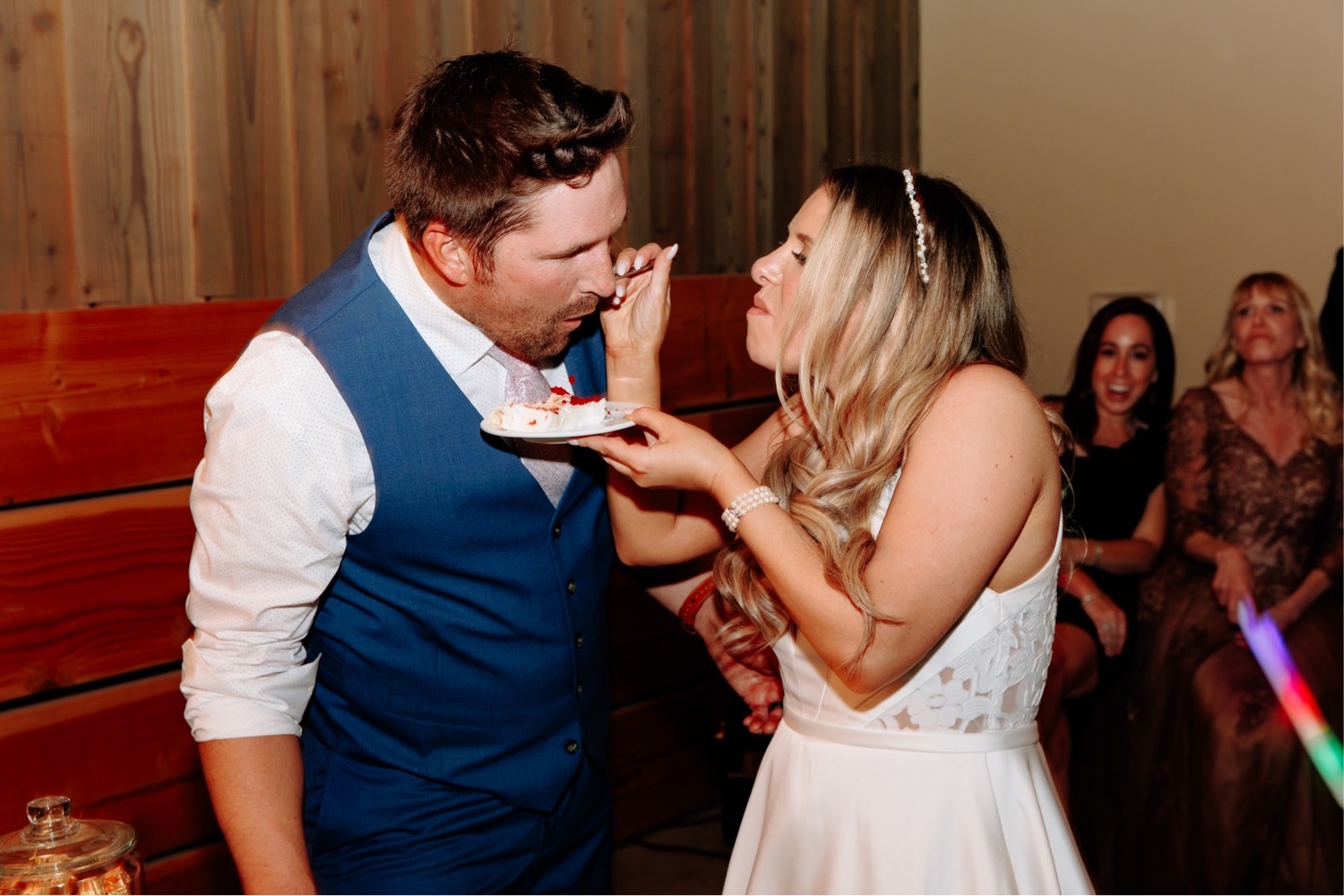 creative and fun wedding reception ideas; cake cutting