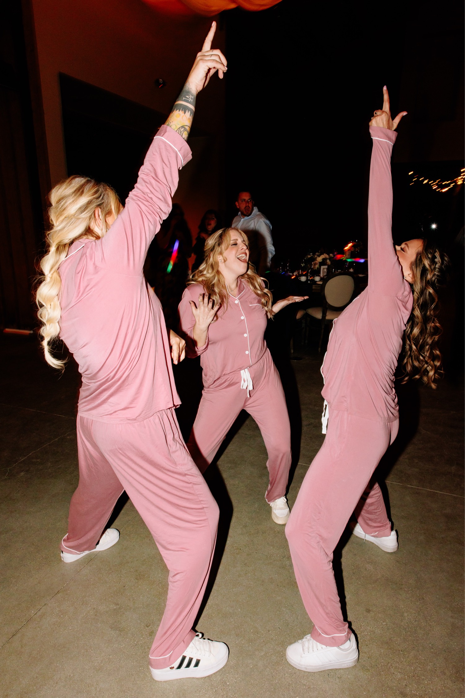 creative and fun wedding reception ideas; pajama party