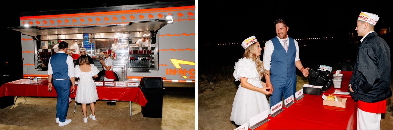 creative and fun wedding reception ideas; in and out burgers