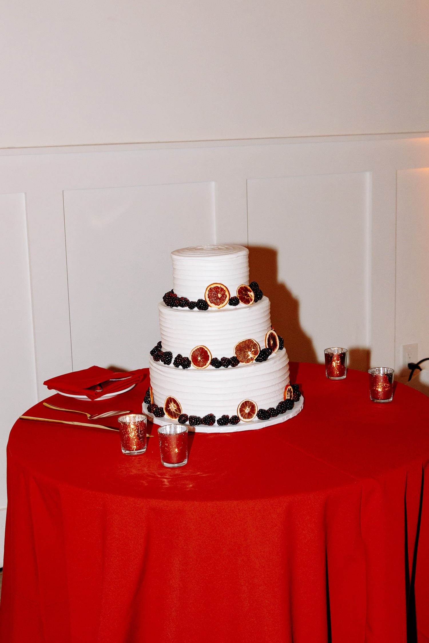 wedding cake decorated with fruit