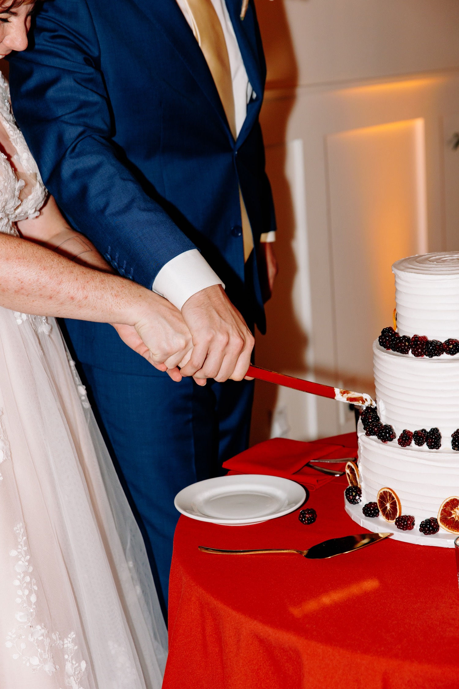 wedding cake decorated with fruit