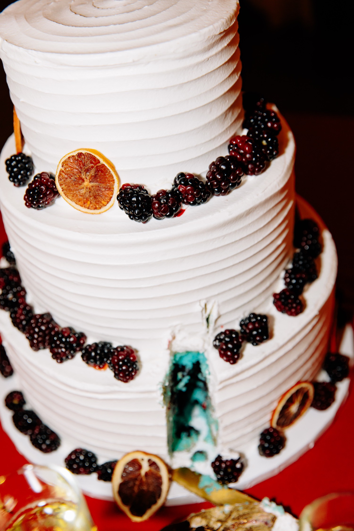 wedding cake decorated with fruit