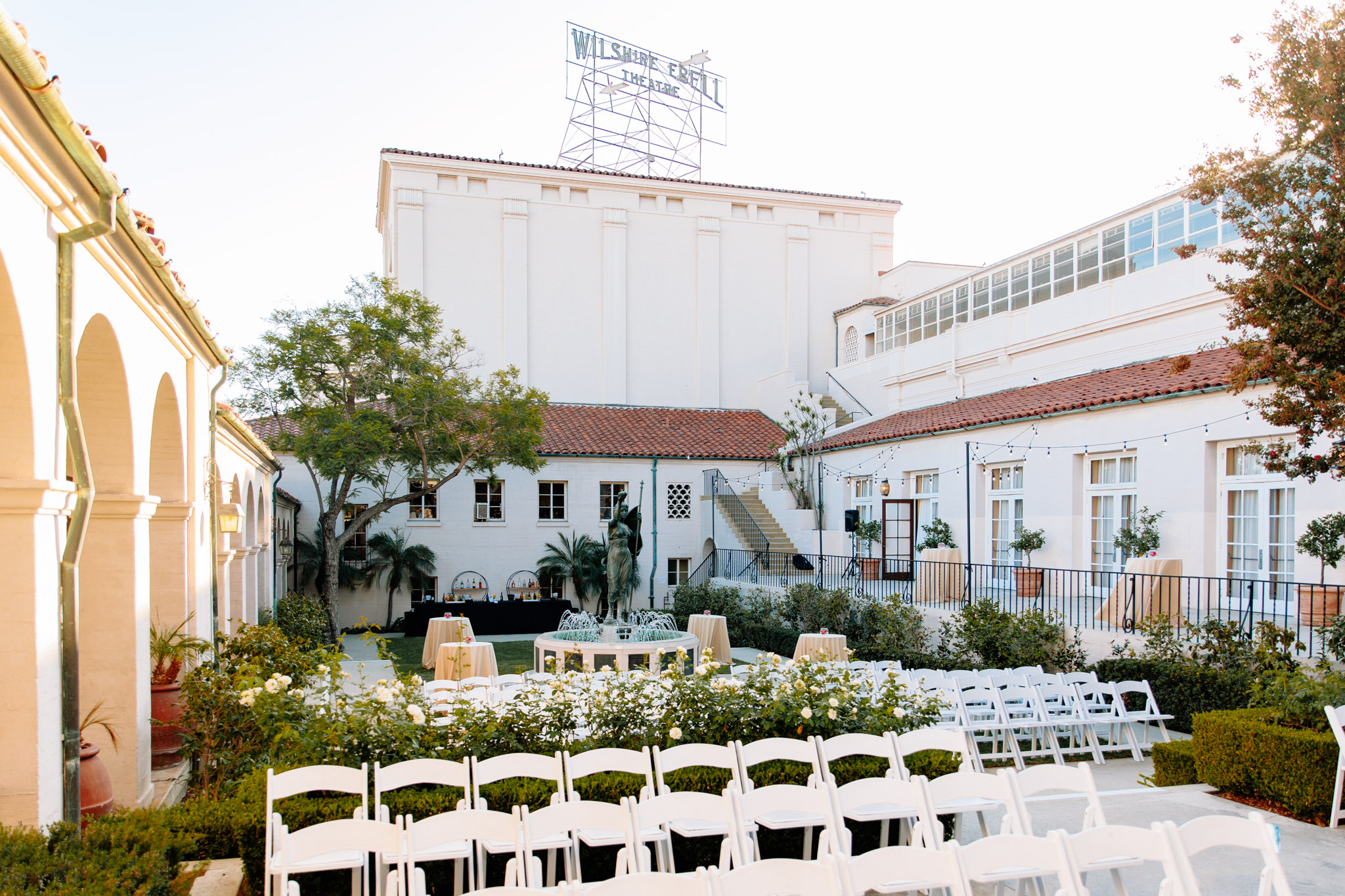 Outdoor wedding ceremony in the garden at Ebell of Los Angeles